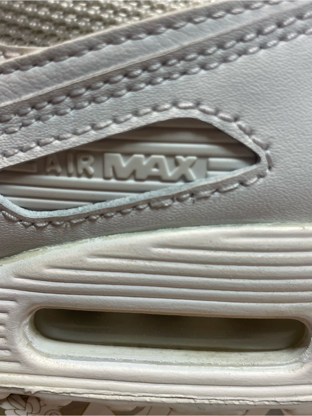 Nike Air Max 90 Triple White Sneakers Women Size 8 Low Top Shoes CQ2560-100 - Picture 10 of 13